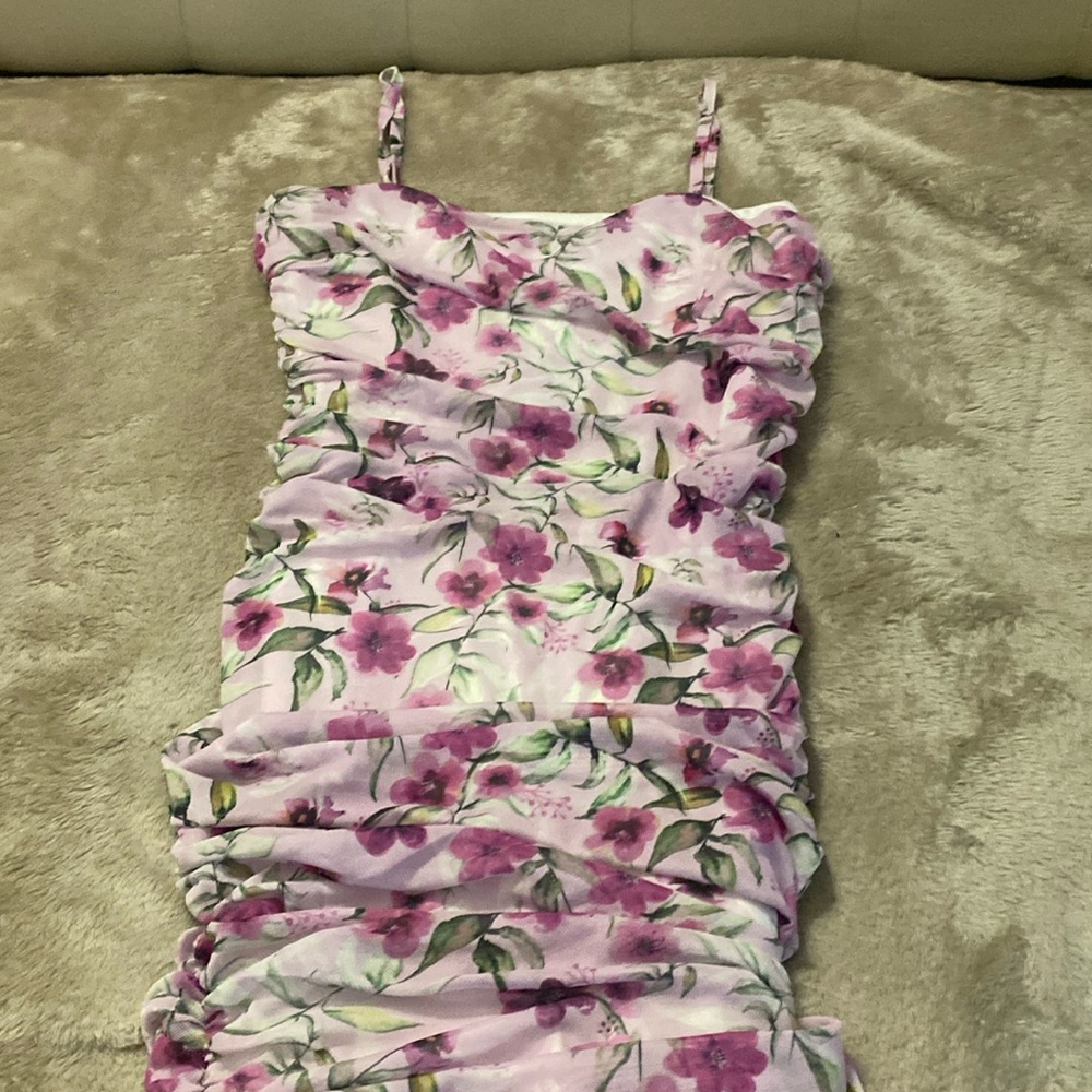 Nastygal Pink Floral Pattern Dress